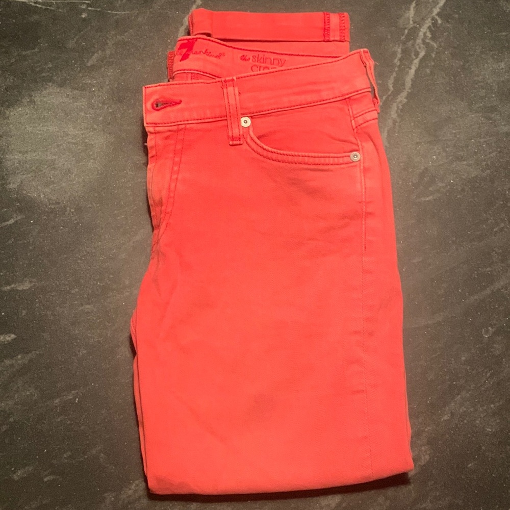 7 for all man kind red jeans